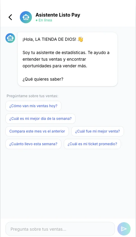 Asistente de Inteligencia Artificial - Listo Pay